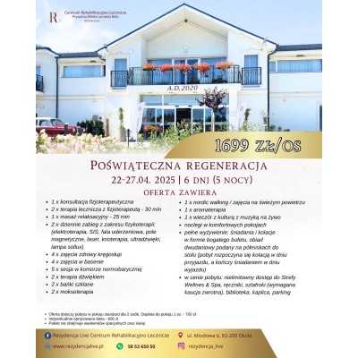 Poświąteczna Regeneracja 22-27.04.2025 (6 dni/5 nocy) 1osoba