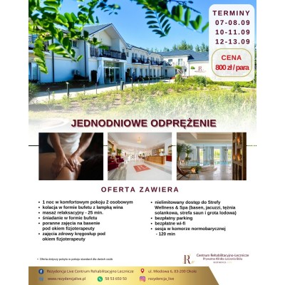 Jednodniowe odprężenie - oferta dla par - 800 zł/para