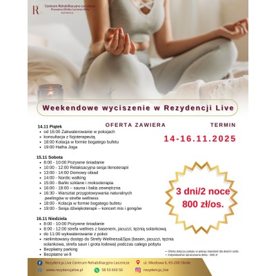 Weekendowe wyciszenie w Rezydencji Live - 14-16.11.2025