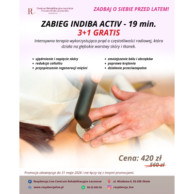 Zabieg INDIBA ACTIV 3+1 Gratis