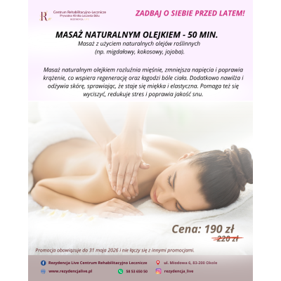 Masaż Naturalnym Olejkiem – Głęboki Relaks (50 min)