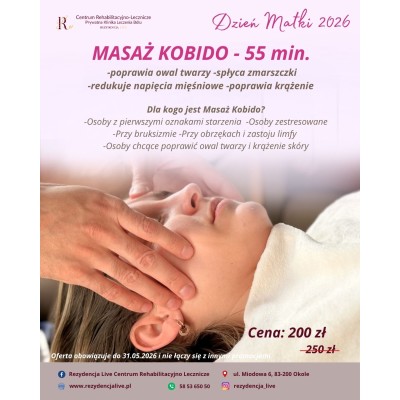 Masaż KOBIDO - 55 min. ze zniżką ! 200 zł zamiast 250!