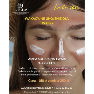 Lampa Sollux na Twarz (Pakiet 3+2 GRATIS) – Wakacyjne Ukojenie dla Twarzy