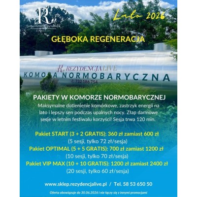 Komora Normobaryczna – Pakiet OPTIMAL (5 + 5 Sesji GRATIS)