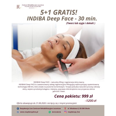Pakiet Promocyjny: 5+1 GRATIS! Indiba Deep Face (30 min)