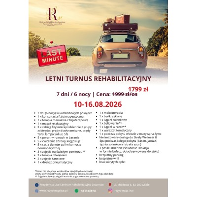 Letni Turnus Rehabilitacyjny Last Minute 10-16.08.2026